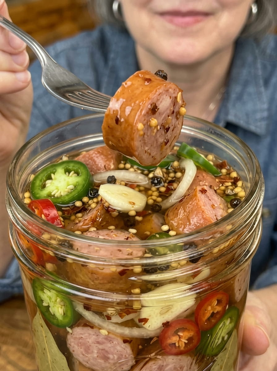 Sweet Heat Pickled Kielbasa Bites