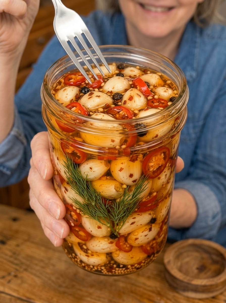 Sweet Heat Pickled Garlic Cloves