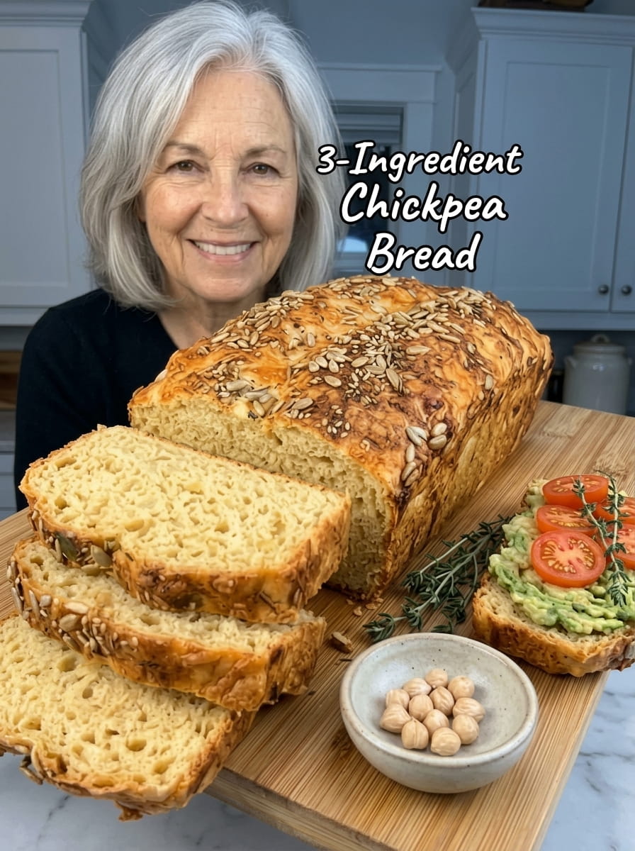 3-Ingredient High-Protein Chickpea Bread