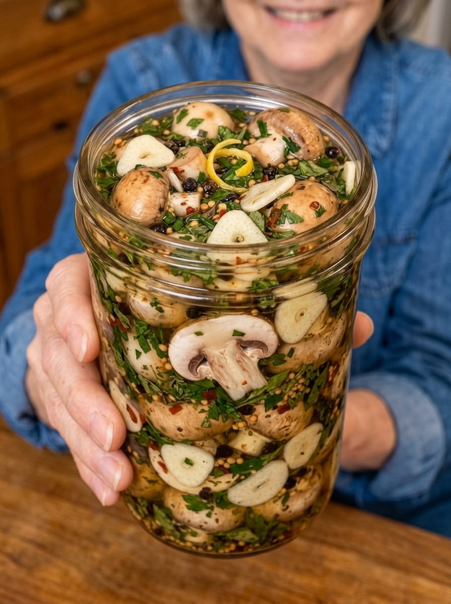 Pickled Mushrooms with Garlic &amp; Herbs