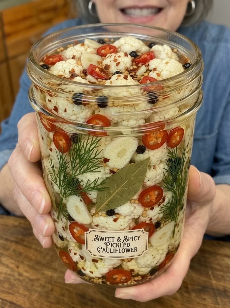 Sweet &amp; Spicy Pickled Cauliflower
