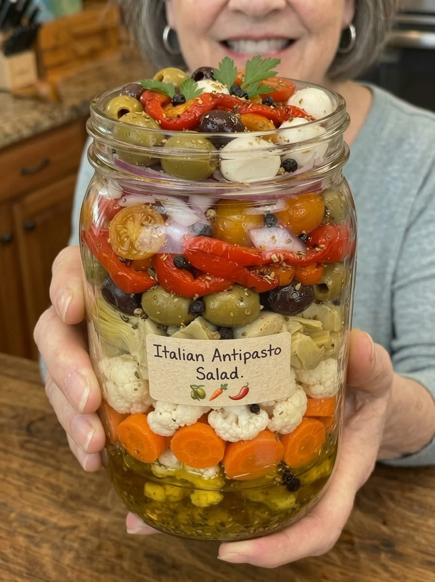 Italian Antipasto Salad in a Jar