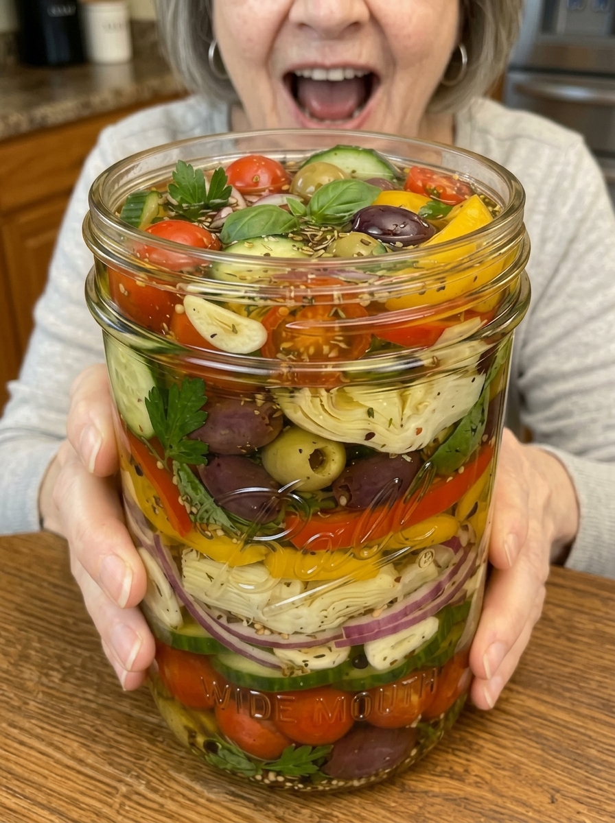 Mediterranean Marinated Vegetable Jar
