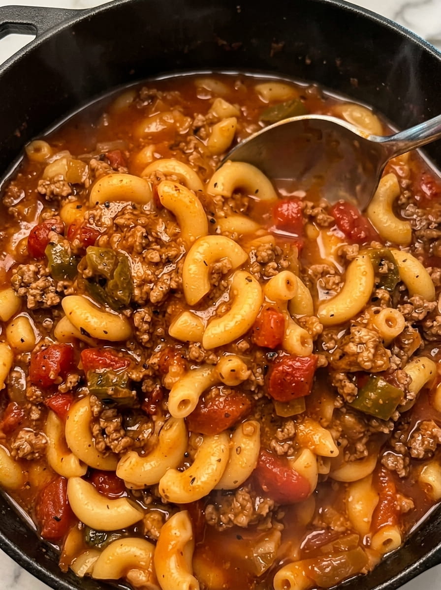 Crockpot Beef Macaroni Soup
