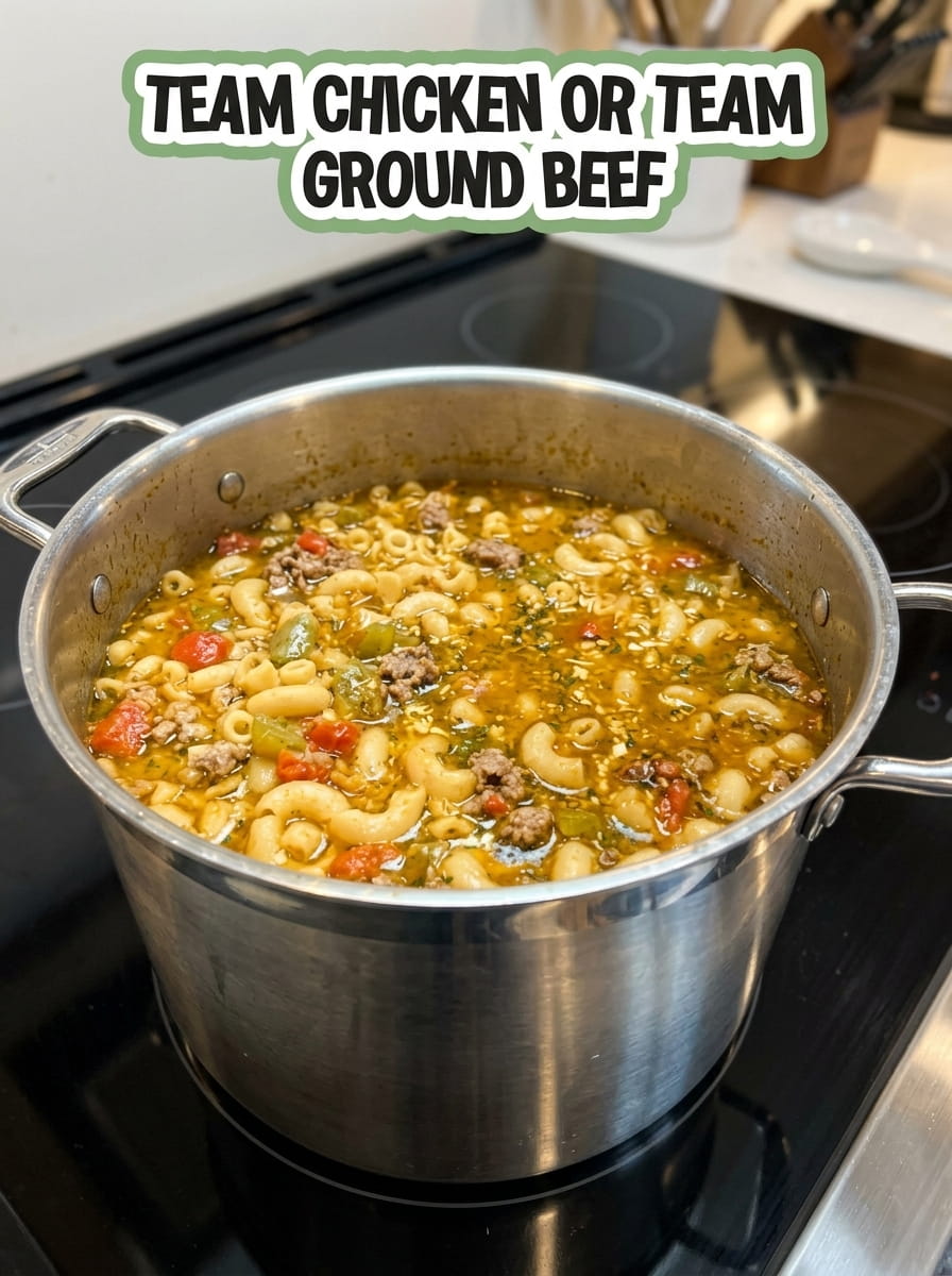 Green Chile Beef Soup with Cheese