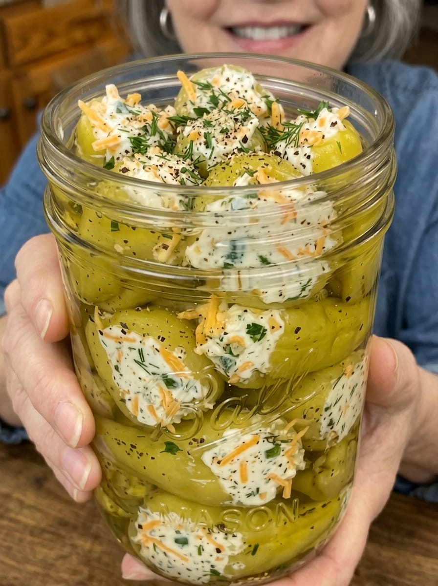 Jalapeño Ranch Cream Cheese Stuffed Pepperoncini