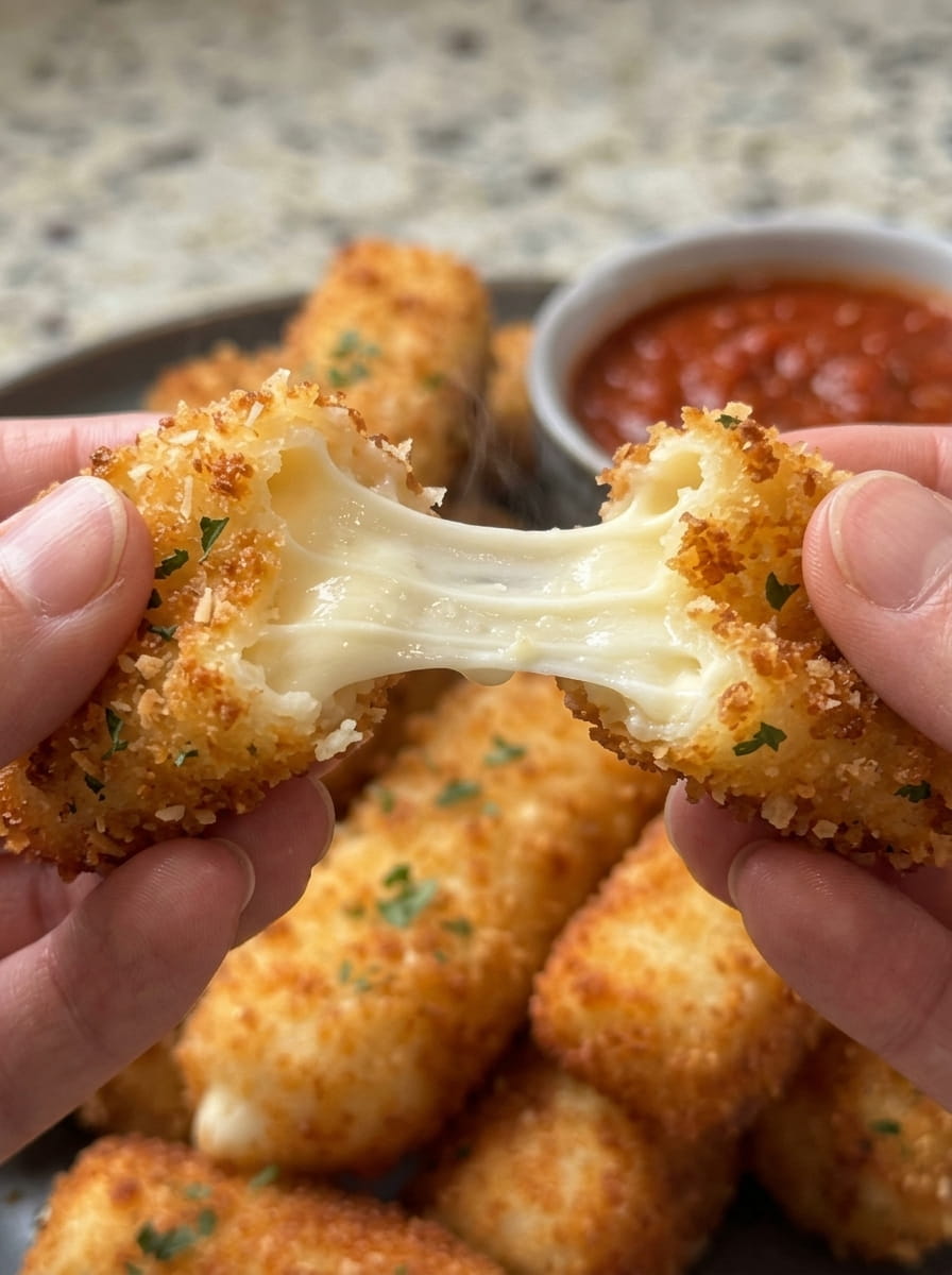 Gooey Golden Air-Fried Mozzarella Sticks