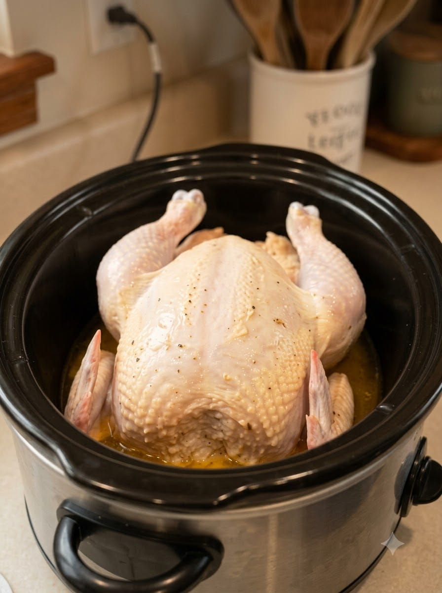 The Ultimate 3-Ingredient Slow Cooker Amish Whole Chicken