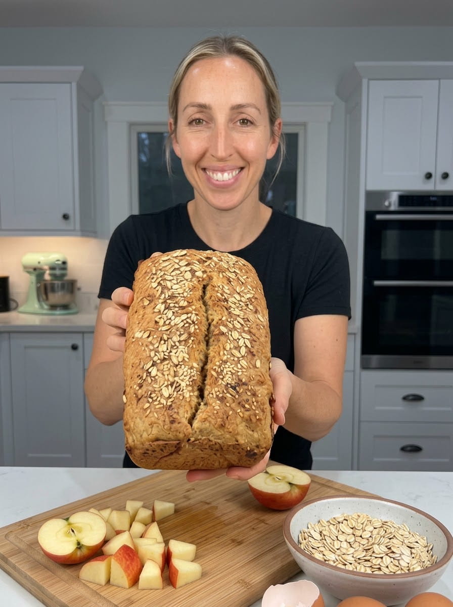 3-Ingredient Apple Oatmeal Breakfast Bread